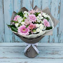 Букет цветов из:  Герберы, Альстромерии и Хризантемы в Васильевке