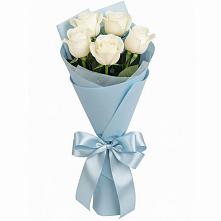 Букет 5 Белых роз Проуд в Васильевке
