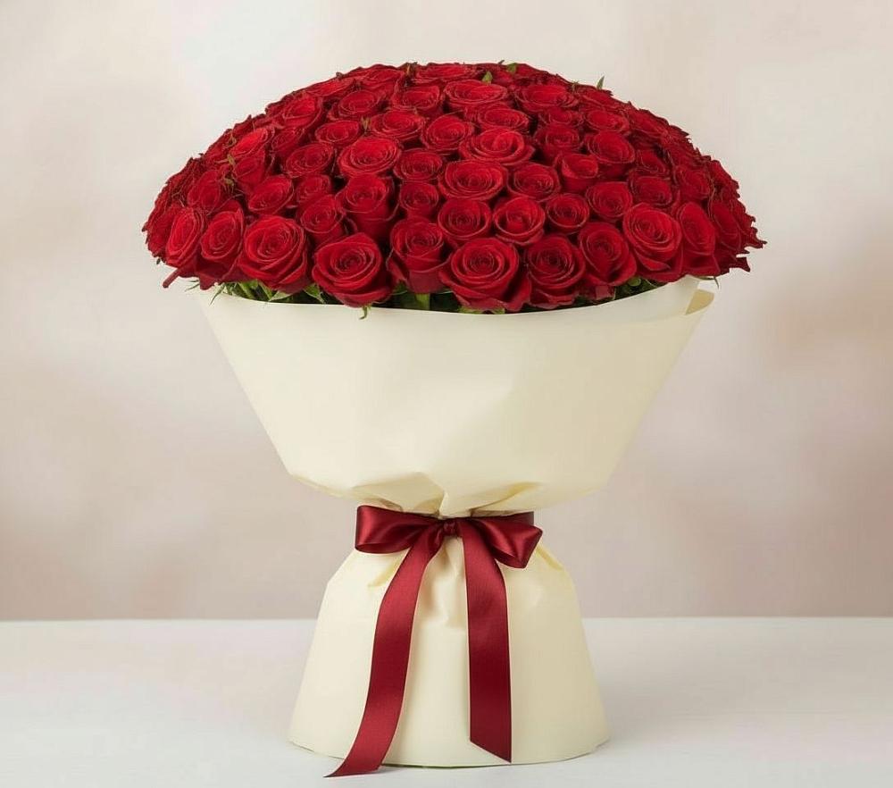 Букет 101 Красная роза Милано в Васильевке
