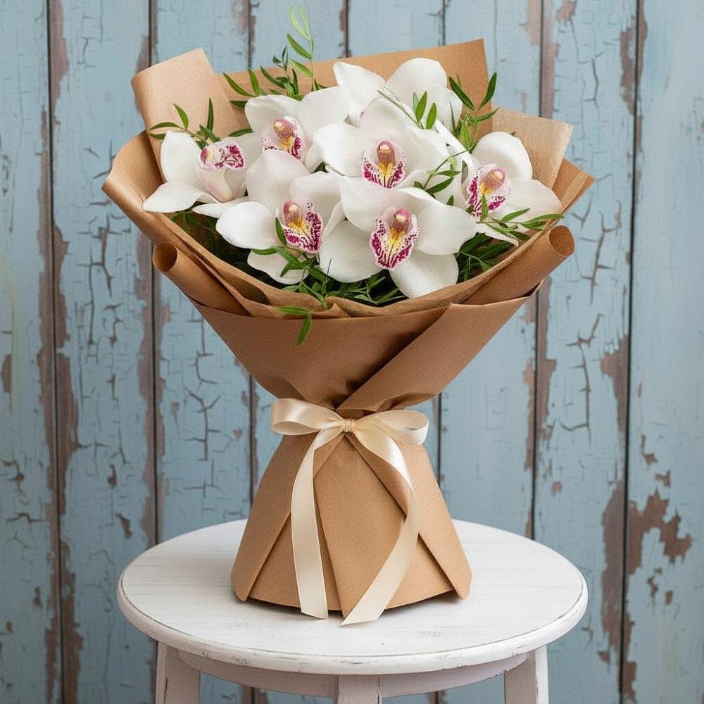 Букет цветов из: Орхидеи и Розы в Васильевке