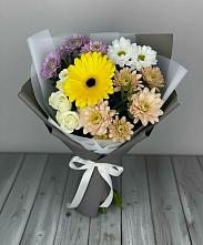 Букет цветов из:  Розы, Герберы и Хризантемы #REPLACE_PRED# Васильевке