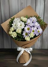 Букет цветов из:  Хризантемы и Розы в Васильевке