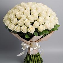 Букет 101 беля роза Белоснежка в Васильевке