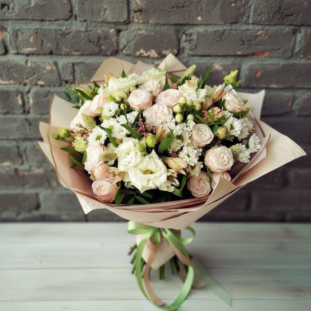 Букет цветов из: Альстромерии, Розы и Хризантемы в Васильевке