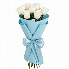 Букет 7 белых роз Проуд в Васильевке