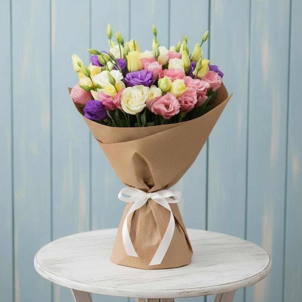 Букет цветов из: Лизиантусы в Васильевке