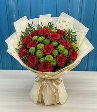 Букет цветов из:  Розы и Хризантемы #REPLACE_PRED# Васильевке
