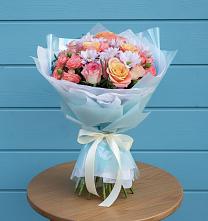 Букет цветов из:  Хризантемы и Розы в Васильевке