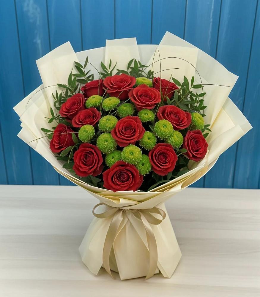 Букет цветов из: Розы и Хризантемы в Васильевке